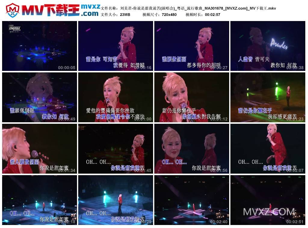 刘美君-你说是甜我说苦(演唱会)_粤语_流行歌曲_MA301678